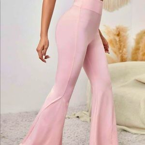 Breathable solid flare leg sports pants